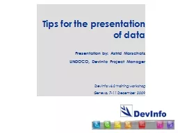 Tips for the presentation of data