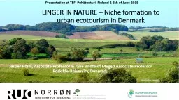 LINGER IN NATURE – Niche formation to urban