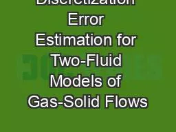 Discretization Error Estimation for Two-Fluid Models of Gas-Solid Flows