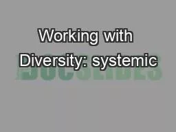 Working with Diversity: systemic