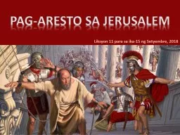 PAG-ARESTO SA JERUSALEM Liksyon
