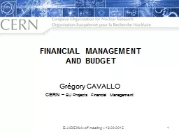 FINANCIAL MANAGEMENT  AND BUDGET