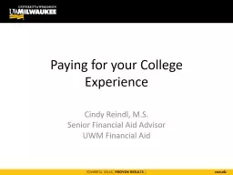 Paying for your College Experience