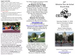 29 th   Missions Tour de Goliad Bicycle Ride