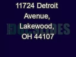 11724 Detroit Avenue, Lakewood, OH 44107