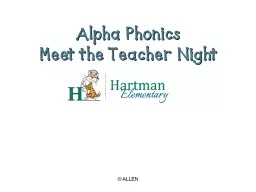 Alpha Phonics  Meet the Teacher Night