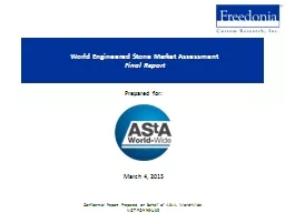 World Engineered Stone Market Assessment