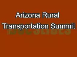 Arizona Rural Transportation Summit