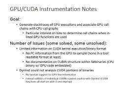 GPU/CUDA Instrumentation Notes