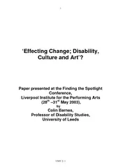 Effecting Change Disability Culture and Art Paper pres