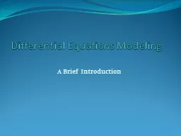 Differential Equations Modeling