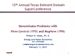 E&WE 1   12 th  Annual Texas Eminent Domain