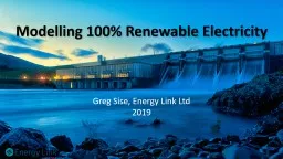 Modelling 100% Renewable Electricity