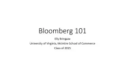 Introduction to Bloomberg