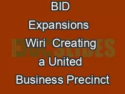 BID Expansions  Wiri  Creating a United Business Precinct