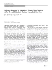 ORIGINAL ARTICLE Defensive Reactions to Masculinity Th