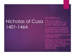 Nicholas of Cusa 1401-1464
