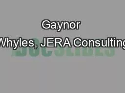 Gaynor Whyles, JERA Consulting