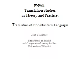 EN964  Translation Studies