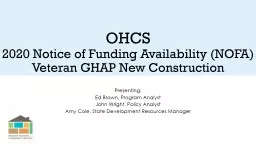 OHCS 2020 Notice of Funding Availability (NOFA)