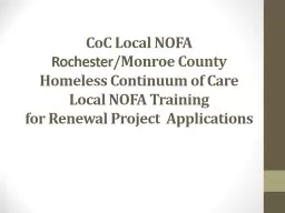 CoC Local NOFA  Rochester