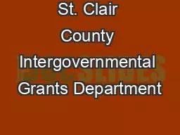 St. Clair County Intergovernmental Grants Department