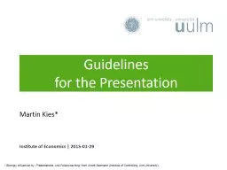 Guidelines   for the  Presentation