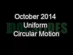 October 2014 Uniform Circular Motion