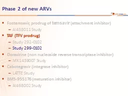Phase 2 of new ARVs Fostemsavir