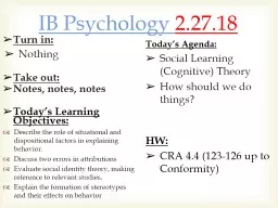IB Psychology  2.27.18 Turn in