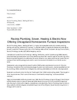 Ravinia Plumbing, Sewer, Heating & Electric Now Offering Chicagoland Homeowners Furnace Inspections