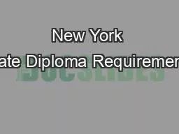New York State Diploma Requirements
