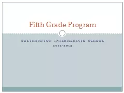 Fifth Grade Program  Southampton Intermediate school