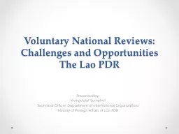 Voluntary National Reviews: Challenges and Opportunities