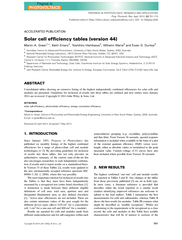 ACCELERATED PUBLICATION Solar cell ef ciency tables ve