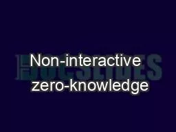 Non-interactive  zero-knowledge