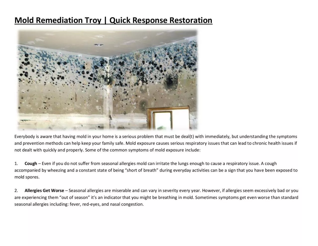 PDF-Mold Remediation Troy Quick Response Restoration