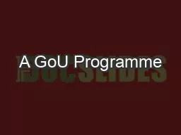 A GoU Programme