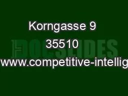 Korngasse 9 35510 Butzbach www.competitive-intelligence.com