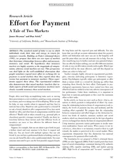 Research Article Effort for Payment A Tale of Two Mark