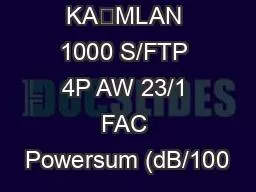 KAMLAN 1000 S/FTP 4P AW 23/1 FAC Powersum (dB/100
