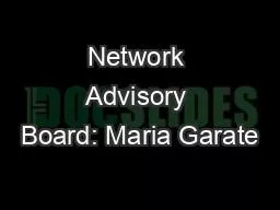 Network Advisory Board: Maria Garate