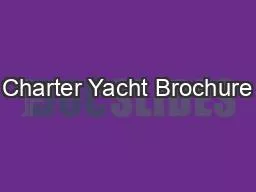 Charter Yacht Brochure