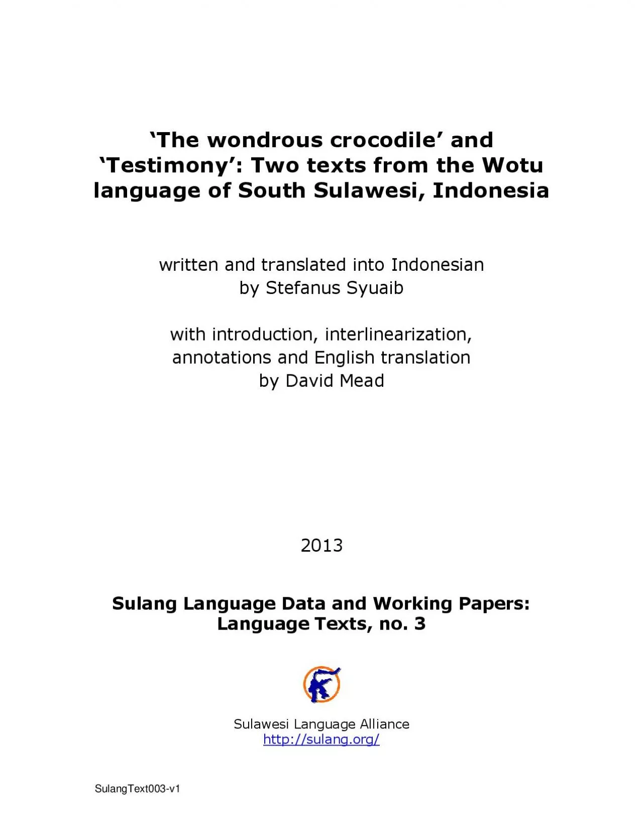 PDF-‘The wondrous crocodile’ and