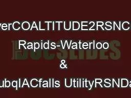 DenverCOALTITUDE2RSNCedar Rapids-Waterloo & DubqIACfalls UtilityRSNDav