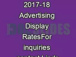 VAHU News 2017-18 Advertising Display RatesFor inquiries contact Linds