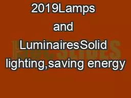 2019Lamps and LuminairesSolid lighting,saving energy