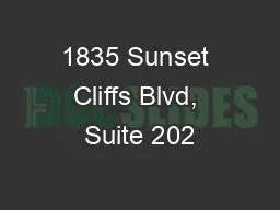 1835 Sunset Cliffs Blvd, Suite 202