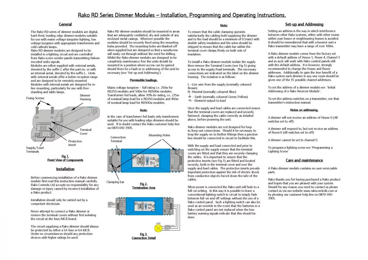 PDF-Rako RD Series Dimmer Modules