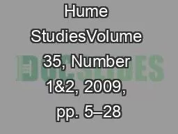 Hume StudiesVolume 35, Number 1&2, 2009, pp. 5–28
